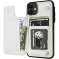 thumbnail image 1 of Compatible with iPhone 11  Wallet Case with Card Holder,REQO PU Leather Kickstand Card Slots Case,Double Magnetic Clasp and Durable Shockproof Cover for iPhone 11 6.1 Inch(White), 1 of 7