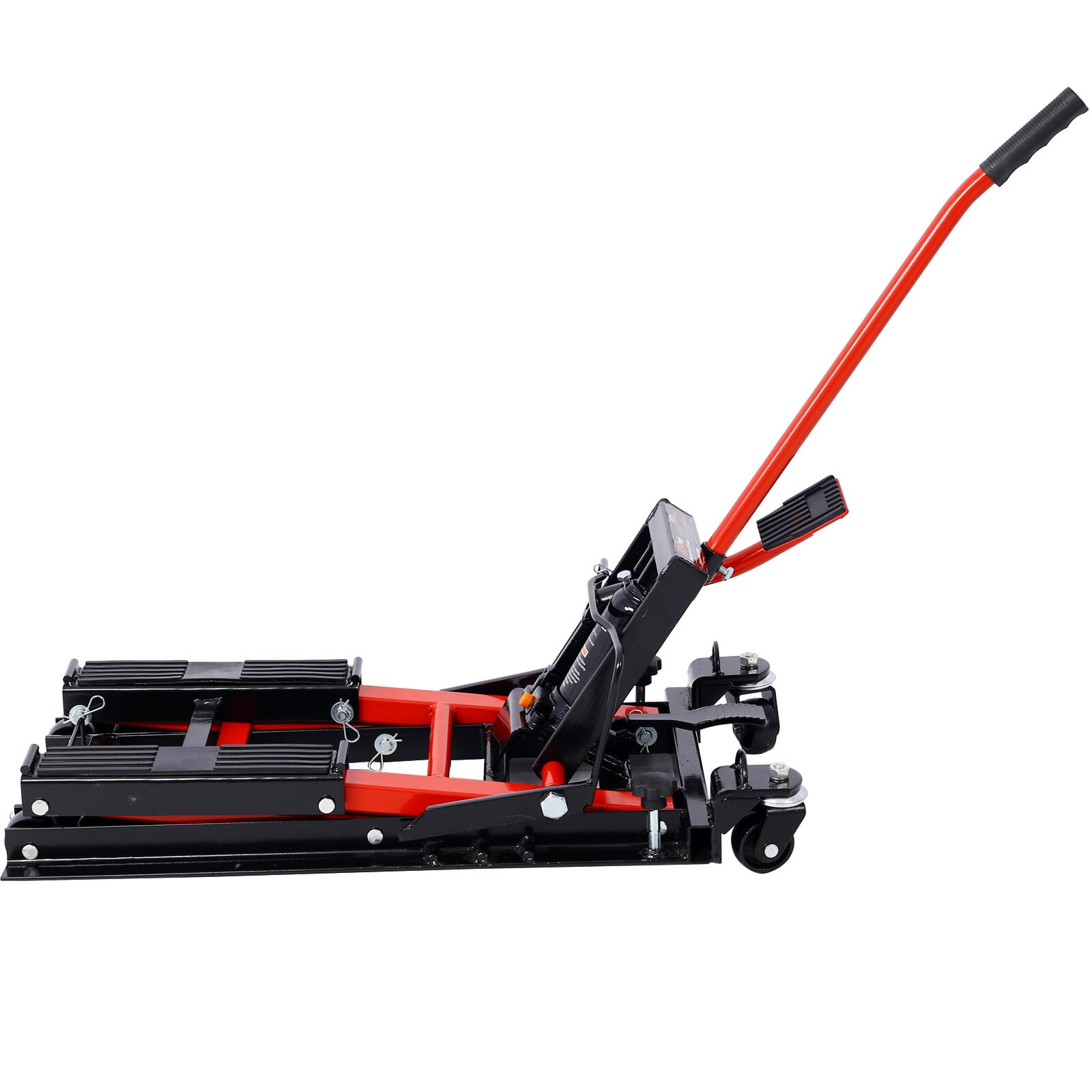 , Hydraulic Motorcycle Lift Jack, 1500 LBS Capacity ATV Scissor Lift Jack, Portable Motorcycle Lift Table with 4 Wheels, Hydraulic Foot-Operated Hoist Stand for Motorcycle ATV UTV Powersports,