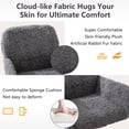 thumbnail image 2 of PAPROOS Vanity Chair with Back, Home Office Chair, Ergonomic Home Desk Chair with Artificial Rabbit Hair, Adjustable Swivel Task Computer Chair with Arm, Wheels, Gray, 2 of 9