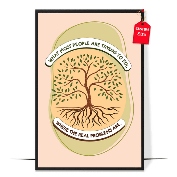 LOLUIS The Root of Problems Poster, Boho Mental Health Posters, Therapist Office Decor (Unframed 16"x24")