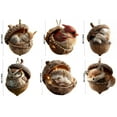 thumbnail image 2 of 5PC Resin Forest Hazelnut Ornaments, Cute Animal Christmas Decorations, Forest-Themed Xmas Tree Ornaments, 2 of 2