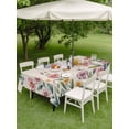 thumbnail image 5 of 52x70 Inch Outdoor Tablecloth with Umbrella Hole Zipper Rectangle Pink Flowers Rectangular Tablecloths Waterproof Spring Floral Butterfly Leaves Plants Retro Beige Patio Table Cover for Picnic, 5 of 8