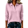 thumbnail image 4 of Perfectbot Women's Vintage Long Sleeve Collared Shirt, Stretch Knit Button Up Top Casual Office Work Wear, 4 of 8