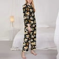 thumbnail image 3 of Yiaed Flower Fox Print Pajamas Women's Long Sleeve Sleepwear Soft Button Down Loungewear Pjs Lounge Set Nightwear Womens Pajama Pants-Large, 3 of 7