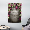 thumbnail image 1 of Christmas Tapestry, Old Fashioned Concept with Twigs and Balls on Rustic Wood Vintage Design Print, Wall Hanging for Bedroom Living Room Dorm Decor, 40W X 60L Inches, Brown Pink, by Ambesonne, 1 of 2