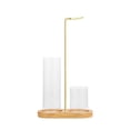 thumbnail image 1 of Quemador De Incienso De Madera Maciza Con Forma De 8, Madera De Caucho, Quemador De Aromaterapia De Cristal, Sándalo Moderno, Inserto De Incienso De Madera De Agar, Clip Para Incienso, Tubo De Incie, 1 of 2