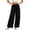 *Black, variant on Women's Cotton-Linen Wide Leg Pants , Casual Loose Trousers For Women,Ladies' Elastic Waist Palazzo Pants with Pockets,Army Green,M-3XL