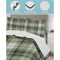 thumbnail image 3 of Twin XL Quilt Bedding Set, Sage Green Buffalo Plaid Reversible Summer Quilt 3 Pieces, Farmhouse Modern Striped Lightweight Bedspreads Coverlets with 2 Pillow Shams for All Seasons, 3 of 5