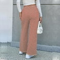 thumbnail image 4 of Plebaso Women's Striped Casual Pants Wide Leg Lounge Pants Casual Drawstring Loose Trousers with Pockets, 4 of 7