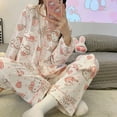 thumbnail image 1 of Pijamas de dos piezas de dibujos animados de Kawai Sanrio Kuromi, ropa de casa suave de Corea del Sur, regalo de Navidad para niñas salientes, Otoño, nuevo, 1 of 4