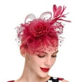 thumbnail image 1 of Sonducket Tocado de boda con flores para el pelo, adorno para el pelo de fiesta con ahorro de espacio Vintage fino y exquisito, Clip de malla Ropa, zapatos y accesorios Miscelánea Rojo púrpura, 1 of 6