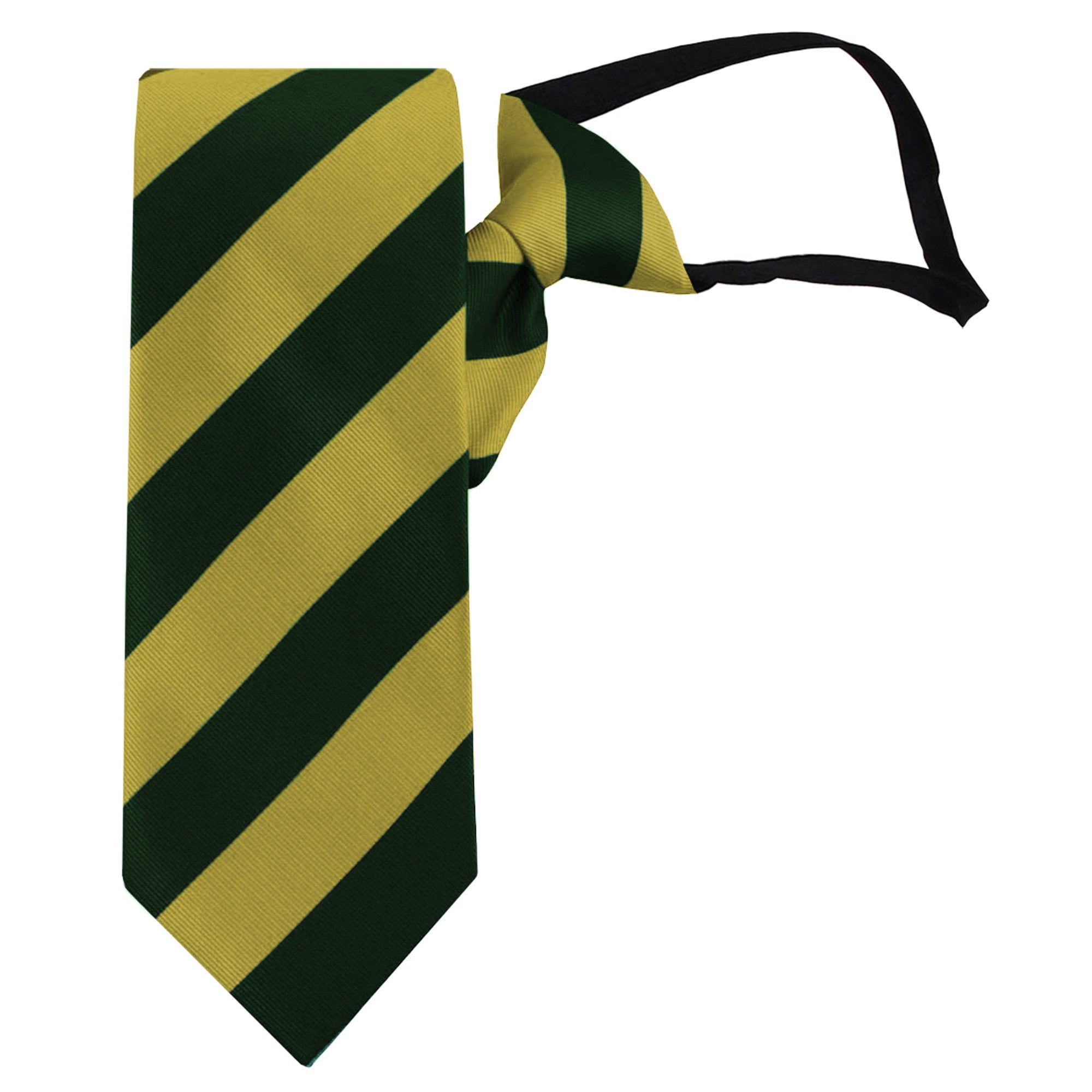 Jacob Alexander Woven Double Stripe Boys 14 inch Zipper Neck Tie 