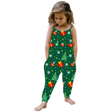 

TUOBARR Toddler Baby Girls Christmas Camisole One-Piece Romper Romper Children s Wear Multi-color (12M-5T)