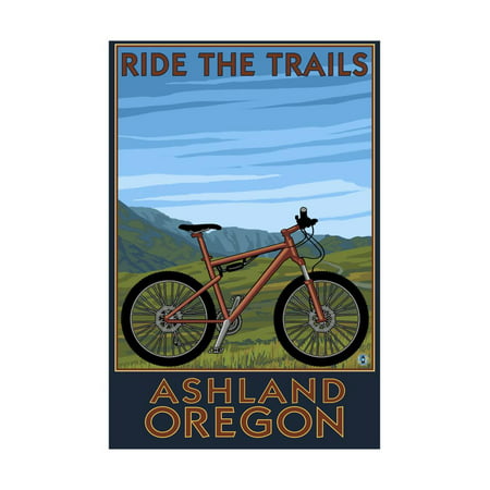 Ashland, Oregon - Mountain Bike Scene - Ride the Trails Print Wall Art By Lantern