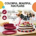 thumbnail image 2 of Exquisite Dinner Plate Combo, 100 Pack, 9 & 7 Inch, Burgundy Plastic Party Plates, 2 of 7