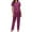 Purple, variant on Lindreshi Womens Pajamas Sets Womens Fashion Home Wear Pajamas Women Two-Piece Suit Sleeve Pants Pajama Set Homewear