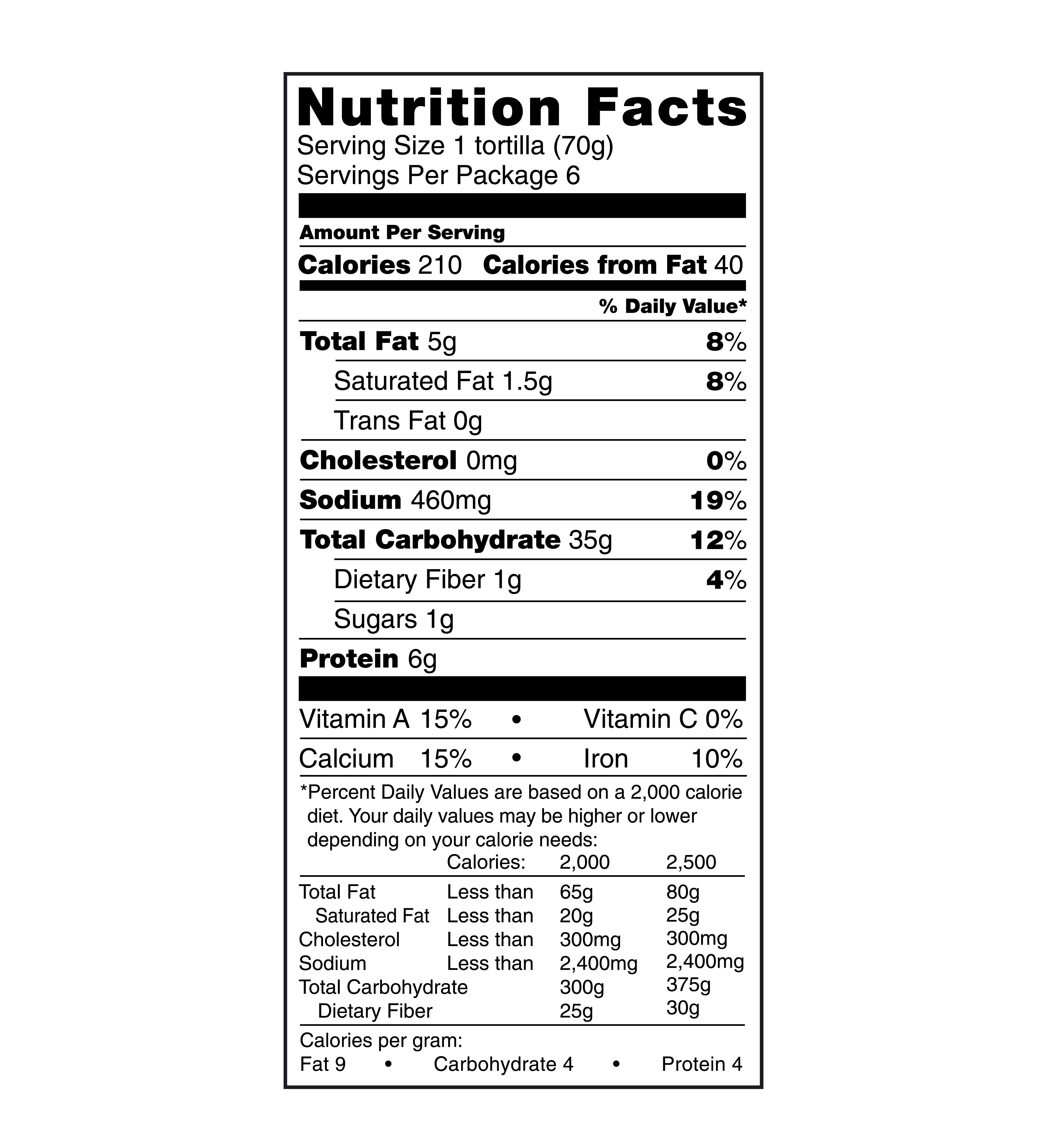 Nutrition Facts Of Spinach Tortilla Nutrition Ftempo