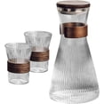 thumbnail image 4 of Hot & Cold Water Pitcher with Walnut Lid, Glass Tea Pitcher for Fridge, Cold Brew Jug for Juice & Fruit Infused Water, Includes Cups, Kitchen Essential(RL 1 Set), 4 of 5