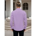 thumbnail image 4 of OALUXE Mens Dress Shirts Formal Long Sleeve Button Down Business Solid Shirt, 4 of 7