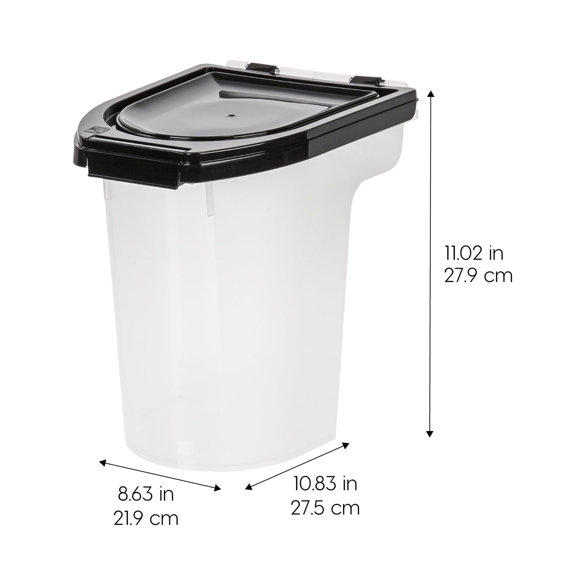 FRISCO Airtight Food Storage Container, Clear/Black, 12.75-qt