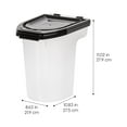 thumbnail image 2 of IRIS 6.5 Lbs / 8 Qt WeatherPro Airtight Pet Food Storage Container/Treat Box for Dog Cat and Bird Food, Keep Fresh, Translucent Body, Easy Clean Up, BPA free, Clear/Black, 2 of 7