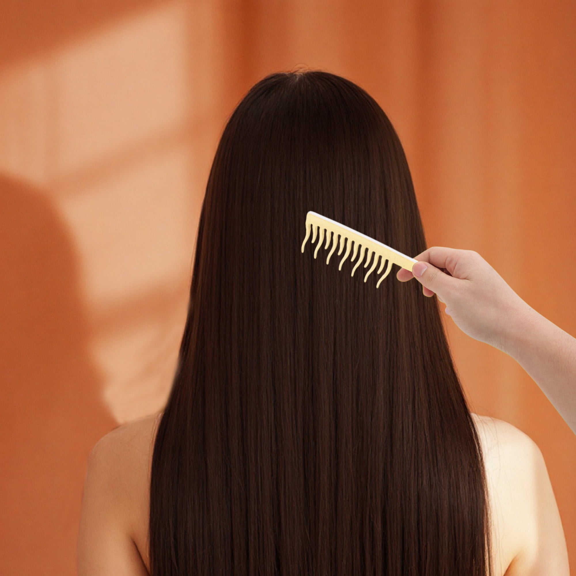 Unique Bargains 1 Pc Simple Durable Hair Comb for All Hair Types Styles Beige