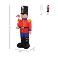 thumbnail image 3 of Giant 6ft Inflatable Nutcracker Soldier Yard Decoration - Festive Holiday Outdoor Decor, Red & Black, Durable Polyester, LED Lights, Easy Setup, 3 of 9