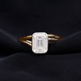 thumbnail image 2 of Emerald Cut Solitaire Moissanite Bypass Engagement Ring for Women (6X8 mm, D-VS1 Grade), 10K White Gold, US 12.25, 2 of 8
