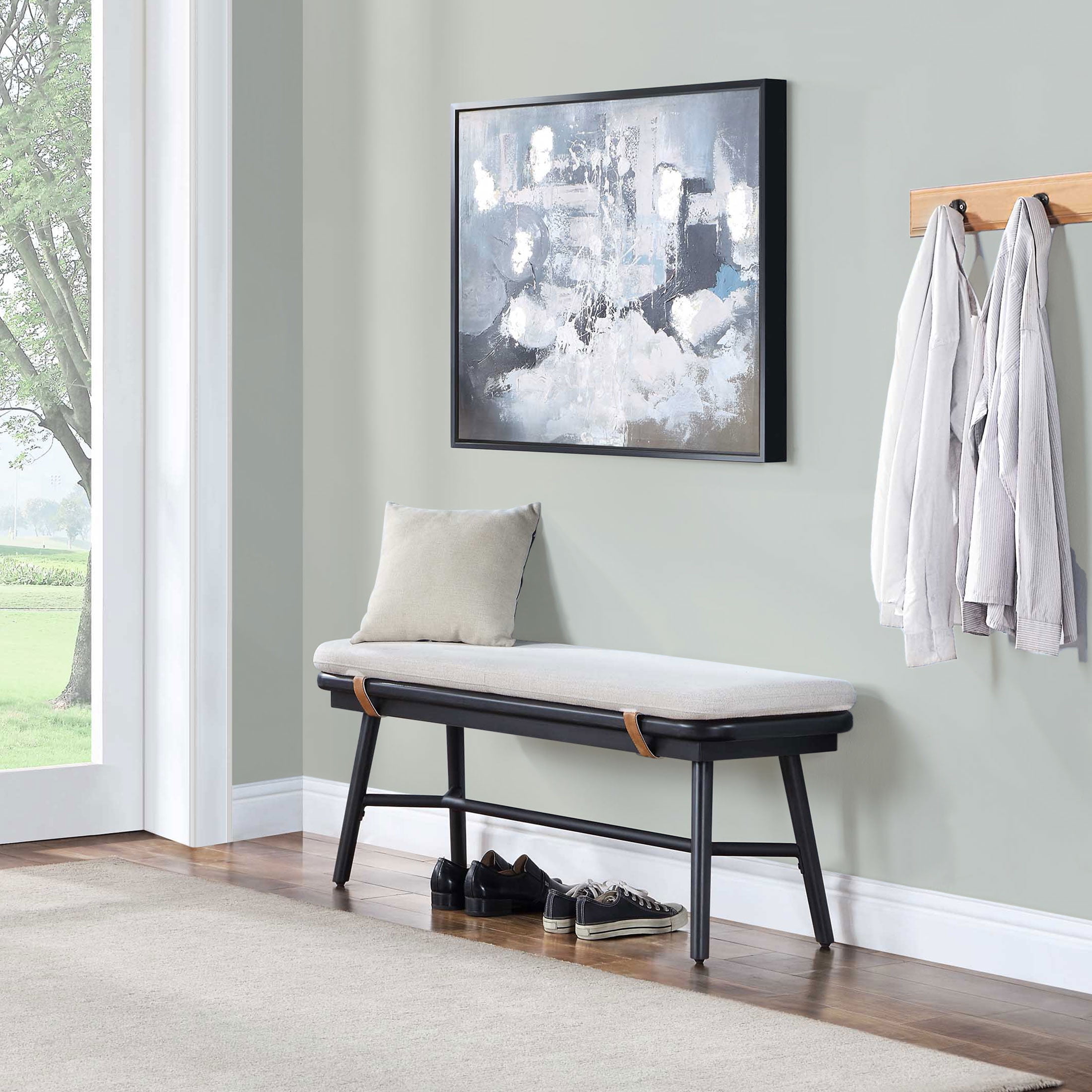 Better Homes & Gardens Springwood Dining Bench, Charcoal Finish