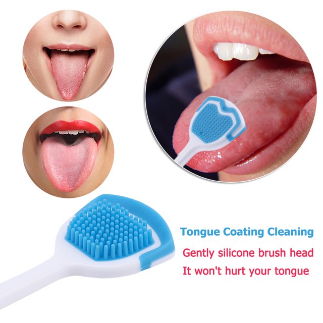 Cepillo De Lengua Cepillo de lengua de silicona Raspador de lengua Aliento fresco Limpieza bucal (Blanco) Ygjytge Cuidado Belleza
