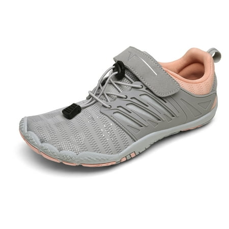 

NORTIV 8 Women s Quick Dry Water Shoes Barefoot Sports Aqua Beach Pool Swim Surf Running Shoes SNWS221W GREY/PINK Size 5