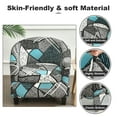 thumbnail image 4 of TOPCHANCES 2-Piece Stretch Club Chair Slipcover, Printed Armchair Covers Tub Chair Slipcover for Bar Counter Living Room, Gray&Blue, 4 of 8