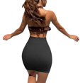 thumbnail image 5 of Women's High Waist Pencil Skirt ,Basic Stretchy Ribbed Casual Bodycon Wrap Skirt Black US 6, 5 of 7