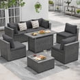 thumbnail image 5 of FLASHLUMI Stretch Outdoor Patio Sofa Cushion Covers, Elastic Full Wrapped Seat Cushion Slipcovers, Machine Washable Anti-Pilling Furniture Protector Covers, Dark Gray, 8 Pack, 5 of 6