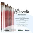 thumbnail image 2 of Creative Mark Staccato Artist Paintbrush Set of 12, Synthetic Bristle, Long Handled for Acrylic Painting, Includes Brush Easel Stand, 2 of 7