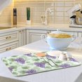 thumbnail image 3 of Grapes Purple Rustic Dish Drying Mat 16x18 Inch Microfiber Drying Pad with Green Leaves Country Fruits Design Highly Absorbent Reversible Medium Dish Draining Mat for Kitchen, 3 of 6
