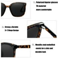 thumbnail image 7 of KANASTAL Polarized Sunglasses for Women Men Vintage UV Protection Driving Sun Glasses Driving Vacation Travel Running Brown Square Frame, 7 of 7