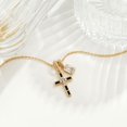 thumbnail image 3 of Collar Fettero Cruz Chapado en Oro de 14K con Diamante CZ para Mujeres, 3 of 7
