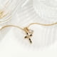 thumbnail image 3 of Collar Fettero Cruz Chapado en Oro de 14K con Diamante CZ para Mujeres, 3 of 7