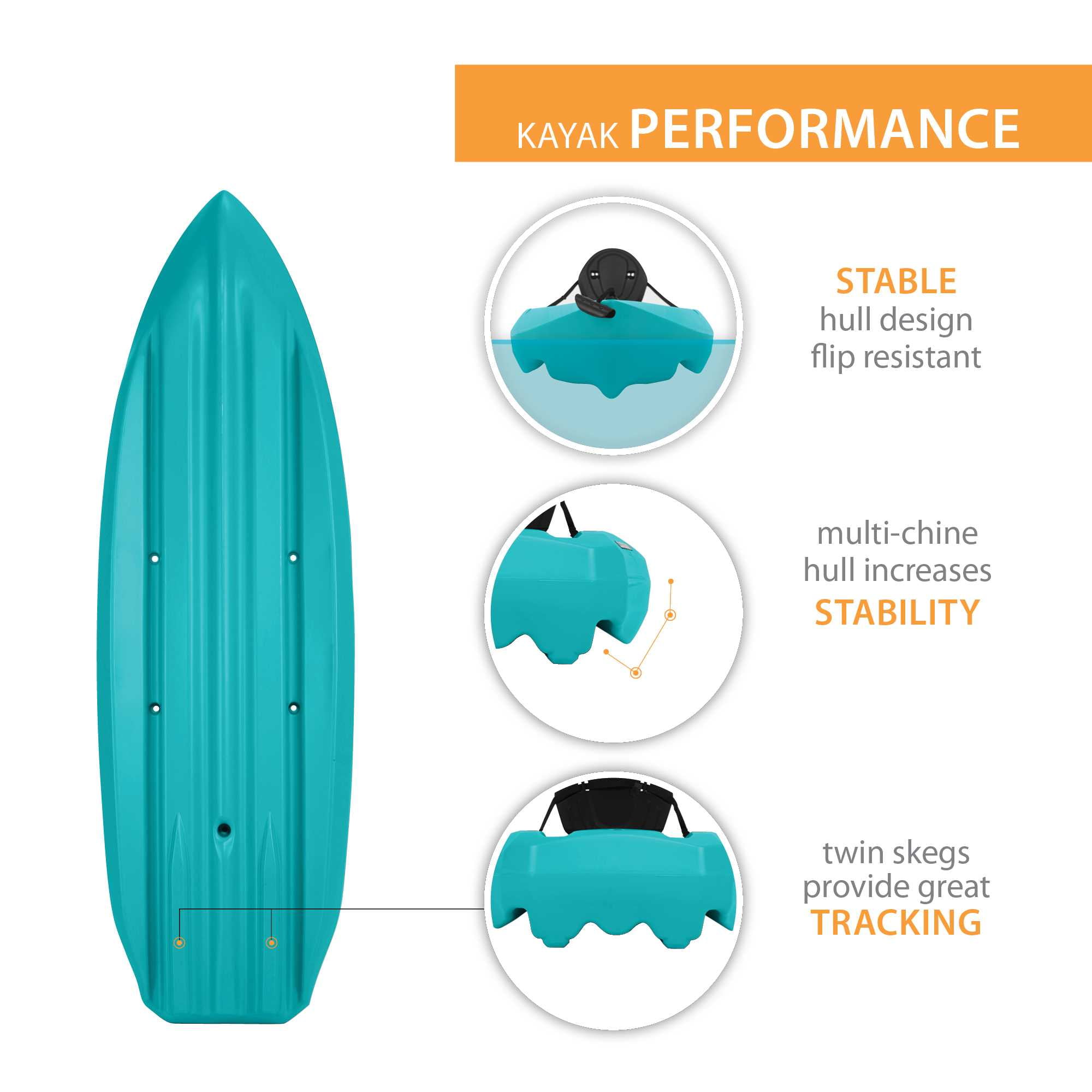 Lifetime Daylite 8 ft Sit-On-Top Kayak with Paddles, Aqua (90811)