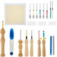 thumbnail image 1 of Embroidery Punch Needle Kits Adults Beginner 35PCS Punch Needle Embroidery Kits for Beginners Adjustable Punch Needle Tool Wooden Handle Embroidery Pen Punch Needle Cloth for Embroidery F, 1 of 7