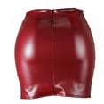 thumbnail image 6 of MIXUE Skirts For Women Summer Solid Color PU Leather Zipper Sexy Bodycon Skirt Outwear,Red,L, 6 of 6