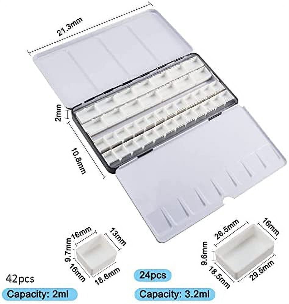 Plastic Empty Watercolor Paint Pans for Paint Case Art Palette Supplies and Iron Watercolor Oil box Mixed color 21.3x22.5x2.45x11.4cm