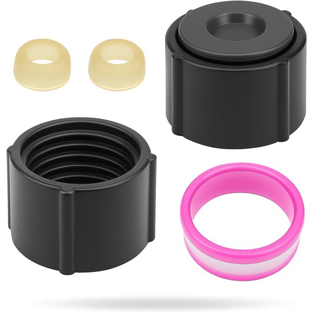 WWS-KOLIBROX 2 Bouchons de Vidange Bas pour VR avec Anneaux d'Étanchéité et Ruban PTFE – Bouchons en Plastique 1/2 Pouces pour Conduites Chaudes et Froides – Compatibles avec Remorques, Camping-Cars, Camping-Cars