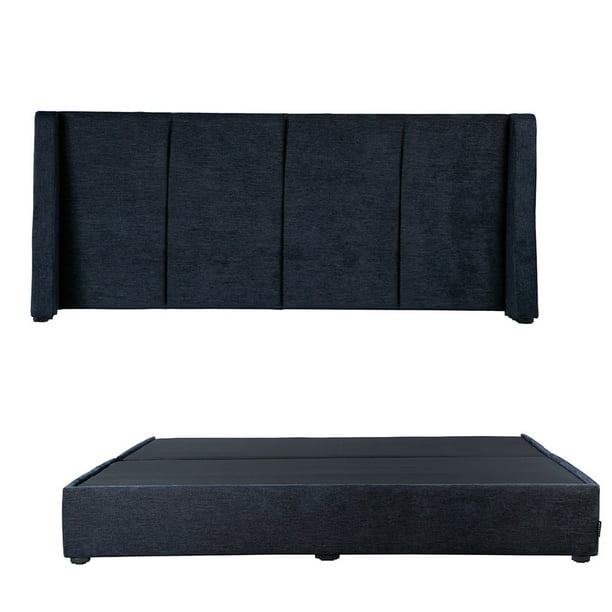 Box Base cama King Size + Cabecera Milan Azul