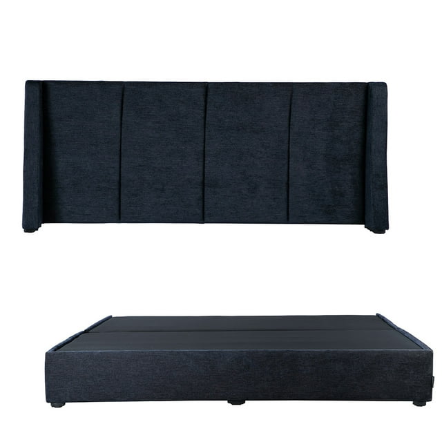 Box Base cama King Size + Cabecera Milan Azul