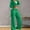 Green, variant on Women's Two Piece Solid Color Casual Hop Sports Zipper With Hooded Long Sleeve Wide Leg Set Womens 3 Piece Outfits Girls Jumpsuit Graduation Outfit for Women Petite Pant Suits for Women Women Snow Bib