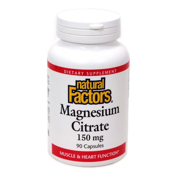 Magnesium Citrate 150mg By Natural Factors - 90 Capsules - Walmart.com