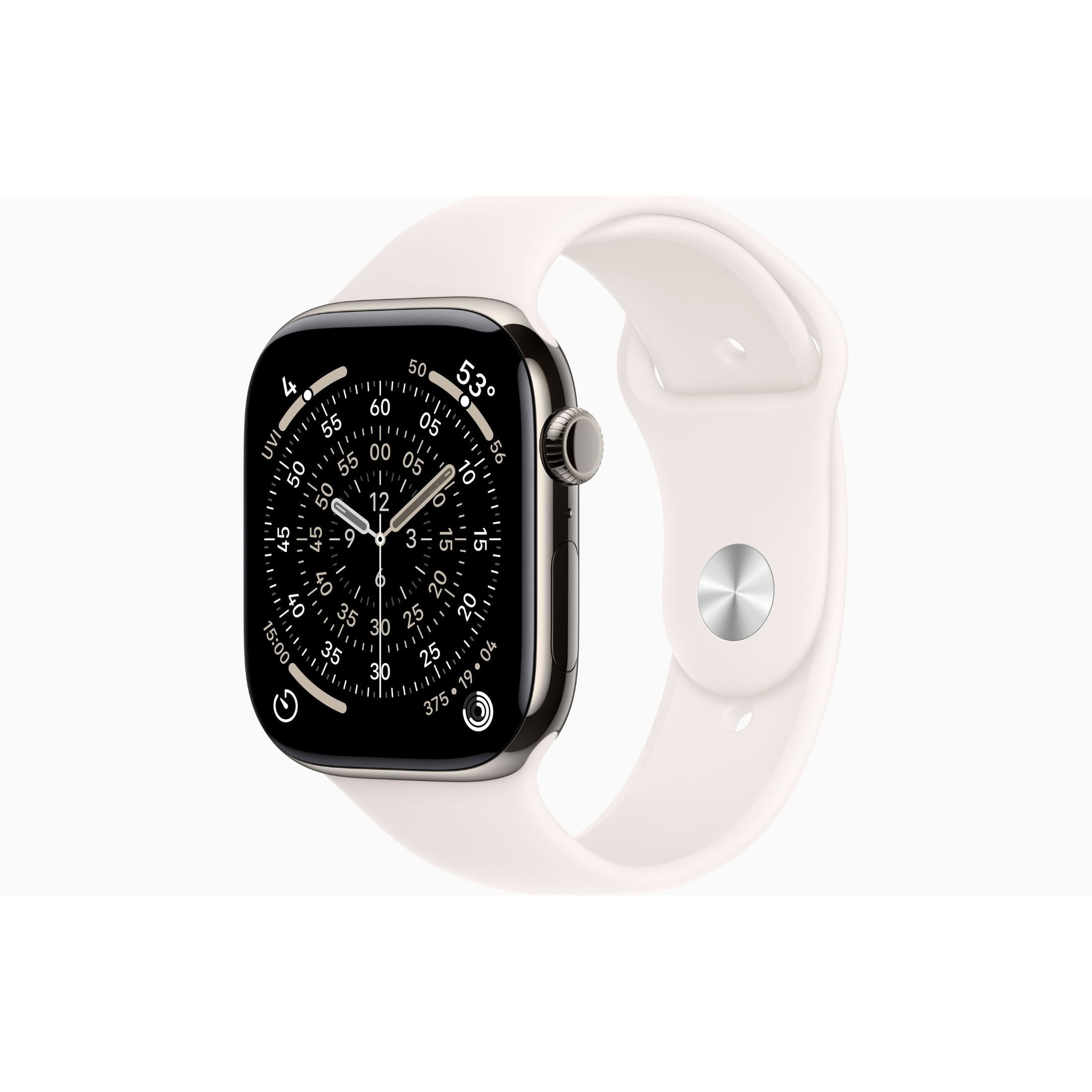 Apple Watch Series 11 GPS + Cellular 42mm Natural Titanium Case with Light Blush Sport Band