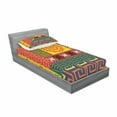 thumbnail image 3 of Ambesonne Tribal Fitted Sheet & Pillow Sham Set, Prehistoric Tribal, Full, Yellow Green, 3 of 3